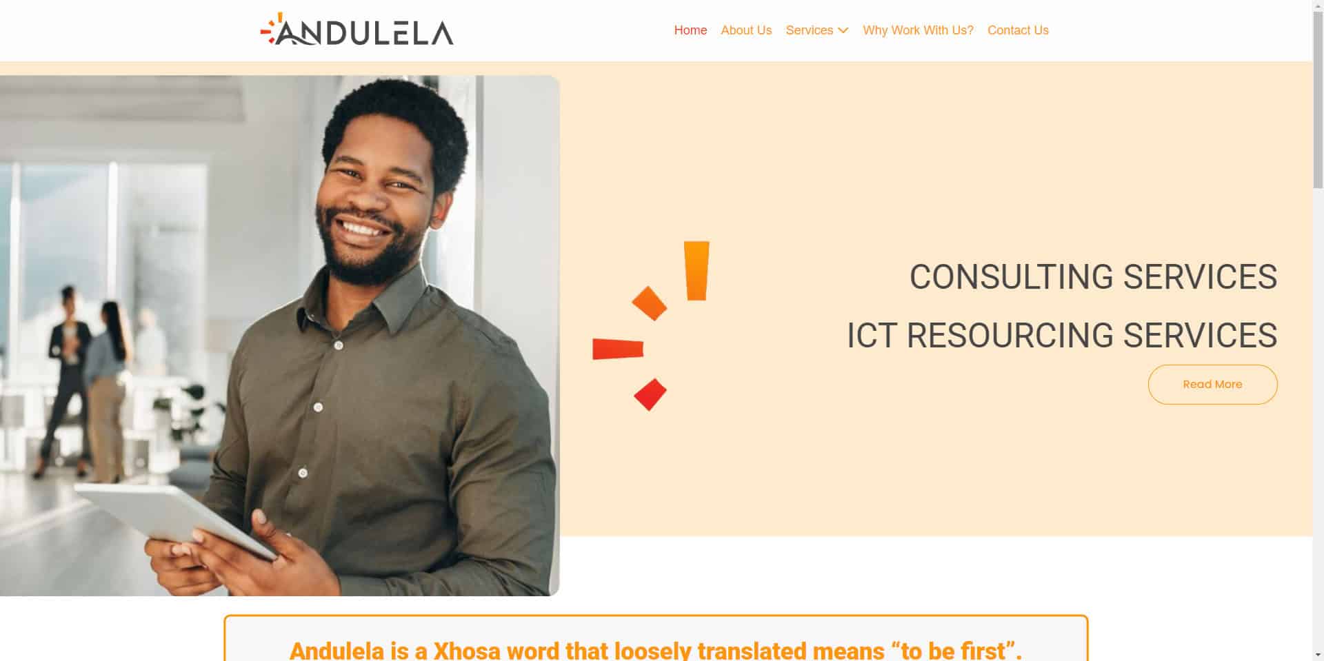 Andulela IT Consultants website