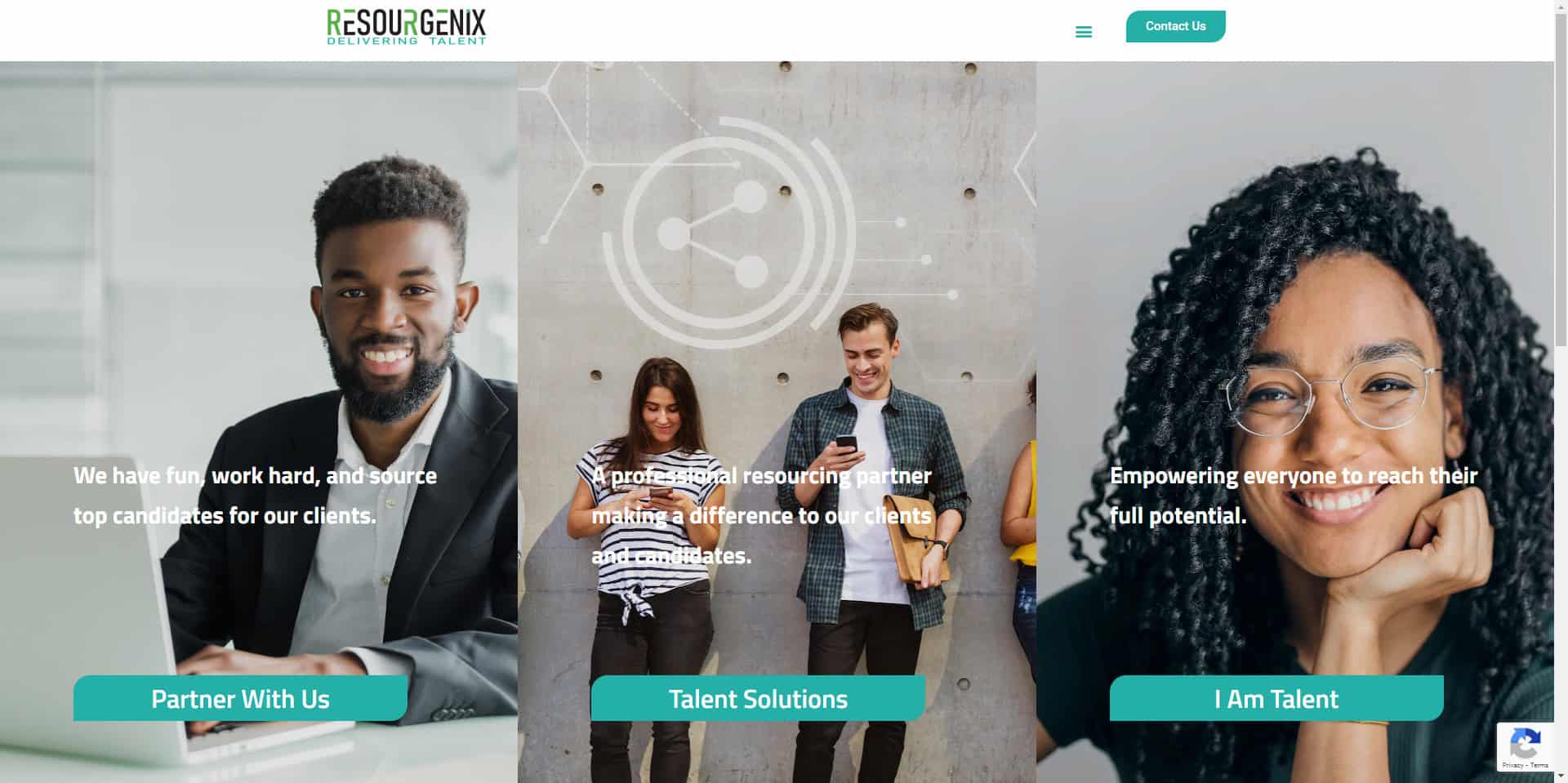 Resourgenix Talent Solutions website
