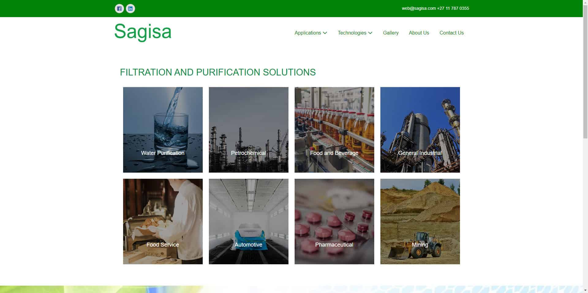 Sagisa Filtration website